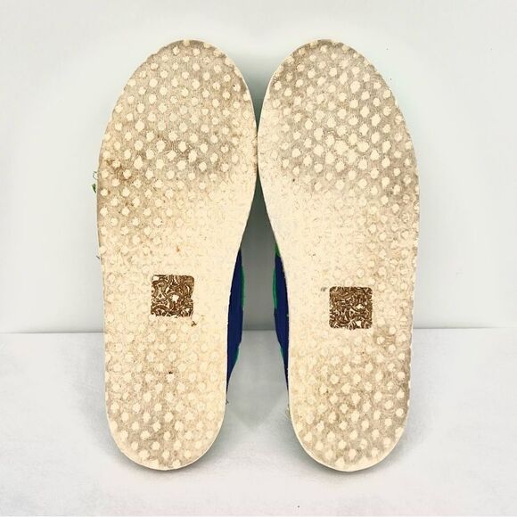 Toms Bimini Stitch Out Two Tone Blue Green Canvas Drawstring Slip On Flats 8.5 - Picture 8 of 10